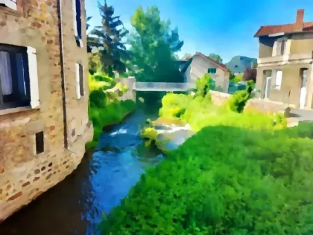 ...et vue sur une passerelle depuis l'Alagnonnette