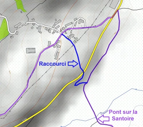 Carte raccourci Pré Grand - Drils