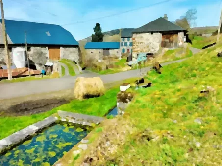 Ambiance à l'entrée du hameau de Séverac